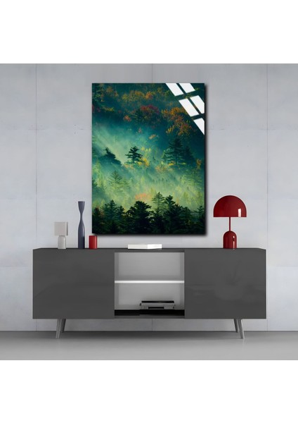 Kırılmaz Cam (Temperli) Yeşil Orman Tablosu 01 modelleri