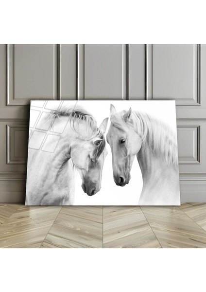 Kırılmaz Cam (Temperli) Beyaz Atlar Tablosu 01