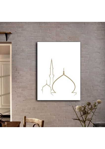 Kırılmaz Cam (Temperli) Minimal Çizim Cami Tablosu 01 fiyatları