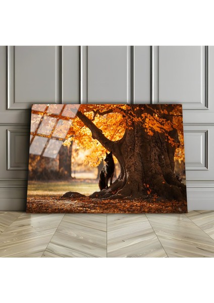 Kırılmaz Cam (Temperli) Sonbahar Doğa Manzaratablosu 06