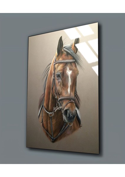 Kırılmaz Cam (Temperli) Kahverengi At Tablosu