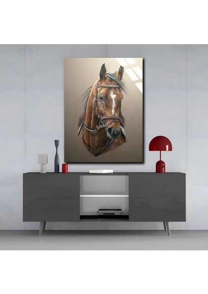 Kırılmaz Cam (Temperli) Kahverengi At Tablosu modelleri