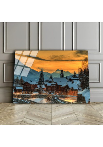 Kırılmaz Cam (Temperli) Kış Evler&Doğa Manzaratablosu