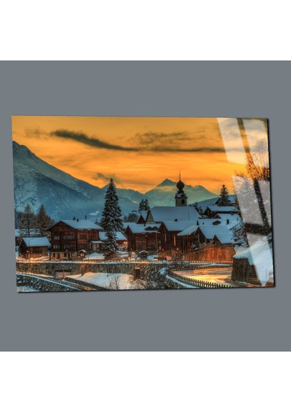 Kırılmaz Cam (Temperli) Kış Evler&Doğa Manzaratablosu modelleri