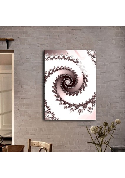 Kırılmaz Cam (Temperli) Mor Beyaz Spiral Soyut Tablosu fiyatları