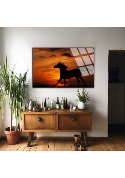 Kırılmaz Cam (Temperli) Günbatımı Manzara & At Tablosu fiyatları