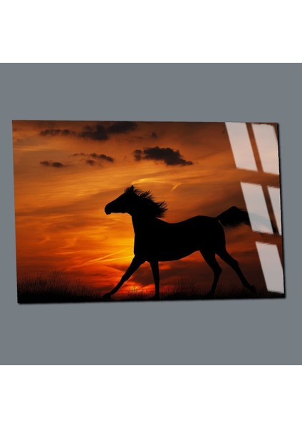 Kırılmaz Cam (Temperli) Günbatımı Manzara & At Tablosu modelleri