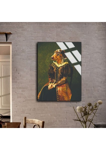 Kırılmaz Cam (Temperli) Orta Çağ Prenses Köpek Tablosu fiyatları
