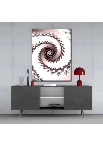 Kırılmaz Cam (Temperli) Mor Beyaz Spiral Soyut Tablosu modelleri