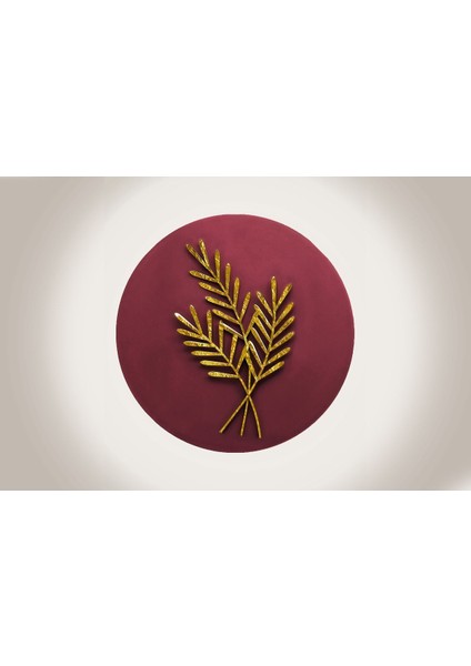 Kırmızı Gold Buğday Desenli Kombin Modeli Çerçeveli Saatli Cam Tablo modelleri