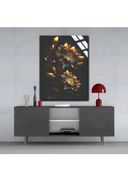 Kırılmaz Cam (Temperli) Sarı Çiçek Tablosu modelleri