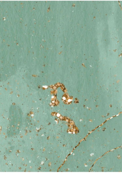 Su Yeşili Gold Desenli Soyut Kombini Çerçeveli Cam Tablo 2'li modelleri