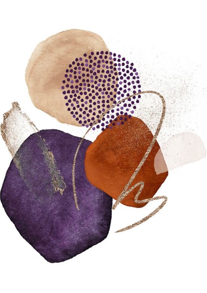 Gold Mor Turuncu Soyut Vektör (Abstract) 04 Çerçeveli Cam Tablo Temperli 3'lü fırsatları