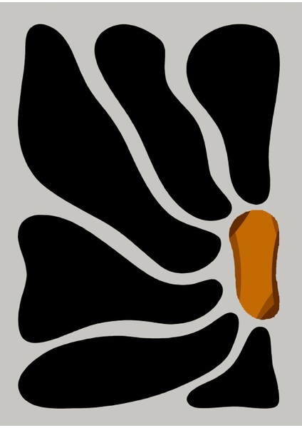 Turuncu Siyah Gri Abstract Gül Demeti Kombini Çerçeveli Temperli Cam Tablo 3'lü modelleri