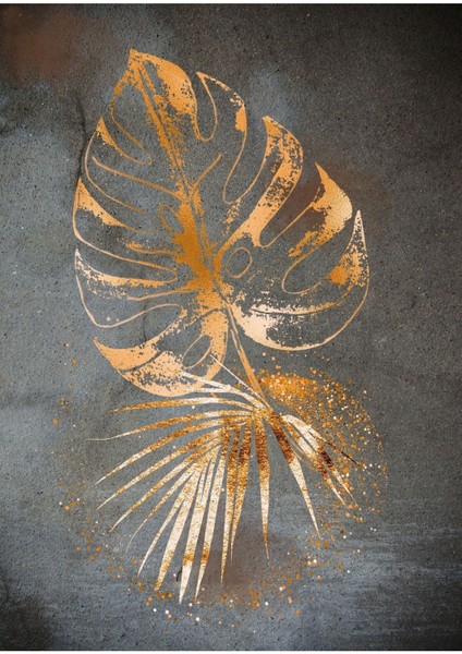 Turuncu Gri Kombin Soyut Çiçek Ve Yarpak Kombini Çerçeveli Cam Tablo 3'lü fiyatları