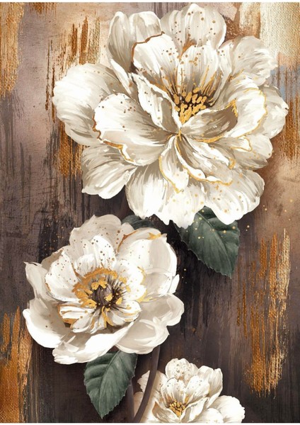 Turuncu Gri Kombin Soyut Çiçek Ve Yarpak Kombini Çerçeveli Cam Tablo 3'lü modelleri