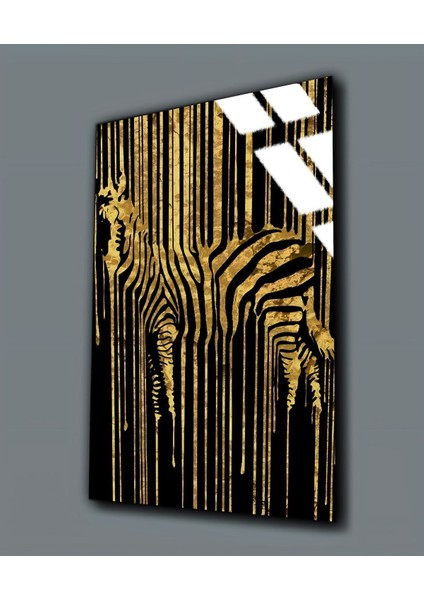 Kırılmaz Cam (Temperli) Gold Zebra Tablosu 1