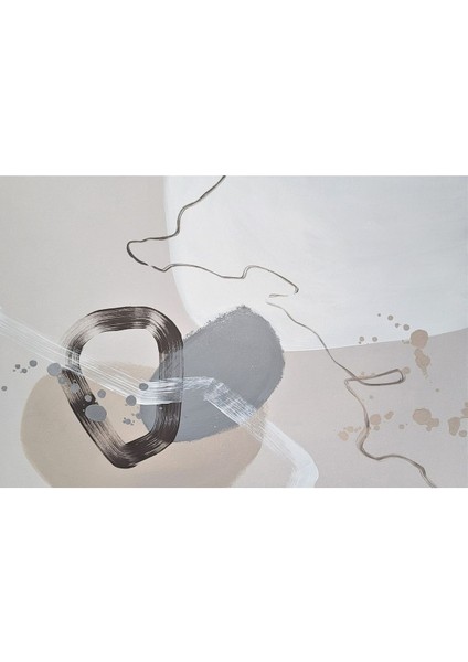 Mavi Beyaz Gold Çizgi Desenli Abstract Kombin Modeli Çerçeveli Saatli Cam Tablo modelleri