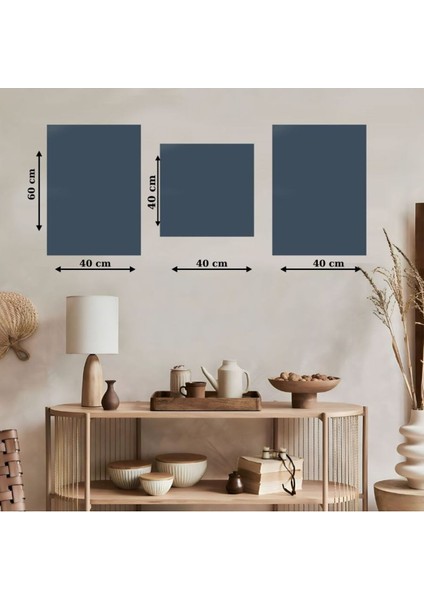 Mavi Beyaz Gold Çizgi Desenli Abstract Kombin Modeli Çerçeveli Saatli Cam Tablo indirimleri