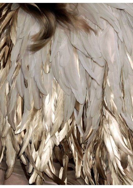 Gold Pembe Gül Tüy Kombini Çerçeveli Temperli Cam Tablo 3'lü modelleri