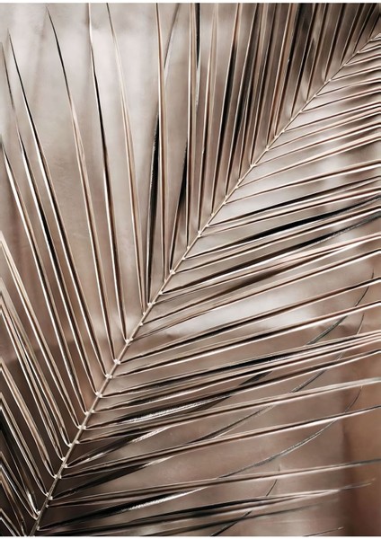 Pudra Pembe Renk Gül Yaprak Soyut Çerçeveli Cam Tablo 3'lü modelleri