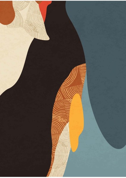 Turuncu Mavi Siyahsoyut Abstract Gül Kombini Çerçeveli Temperli Cam Tablo 3'lü fırsatları