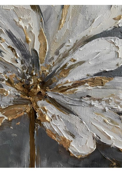 Soft Gri Çiçek Yaprak Kombini Çerçeveli Temperli Cam Tablo 3'lü modelleri