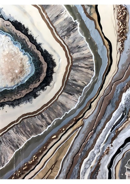 Soft Mavi Beyaz Soyut Çiçek Kombini Çerçeveli Temperli Cam Tablo 3'lü modelleri