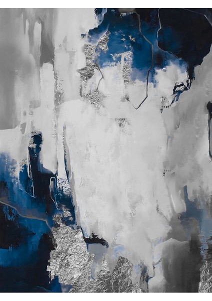 Lacivert Gümüş Kombini Şık Tüy Soyut Seti Çerçeveli Temperli Cam Tablo indirimleri