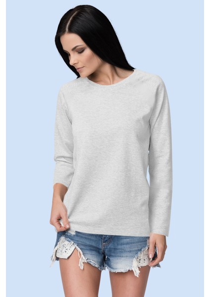 Düz 2 Beyaz, Siyah, Gri Uzun Kollu Kadın Penye T-Shirt 4'lü Süper Eko Paket fırsatları