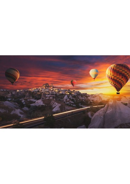 Kapadokya Balonları Kelebek Soyut Çerçeveli Temperli Cam Tablo 3'lü fiyatları