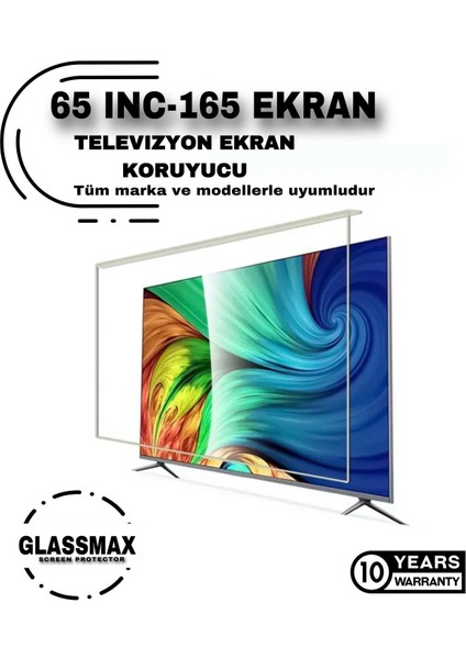 65" Inç 165 Ekran Tv Ekran Koruyucu Lüx Şeffaf Kırılmaz Televizyon Darbe Önleyici