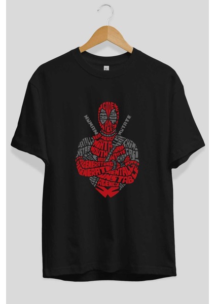 Deadpool (16) Ön Baskılı Siyah Oversize T-Shirt Bisiklet Yaka Erkek Kadın fiyatları