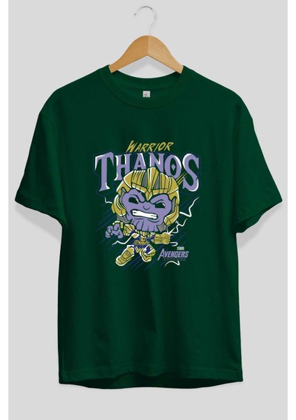Thanos (2) Ön Baskılı Zümrüt Yeşili Oversize T-Shirt Bisiklet Yaka Pamuk Erkek Kadın fiyatları