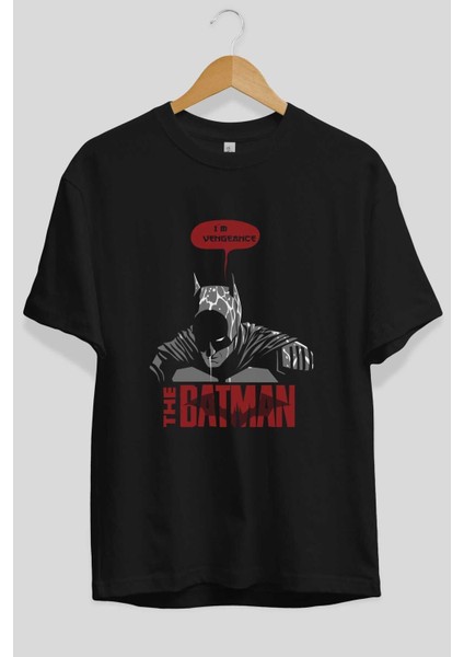 Batman (3) Ön Baskılı Siyah Oversize T-Shirt Bisiklet Yaka Erkek Kadın fiyatları