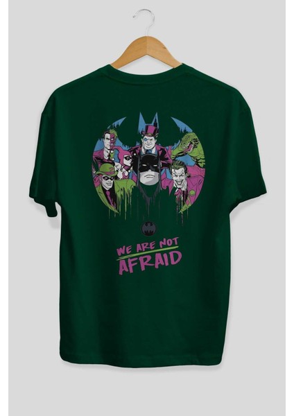 Batman Joker Arka Baskılı Zümrüt Yeşili Oversize T-Shirt Bisiklet Yaka Erkek Kadın fiyatları