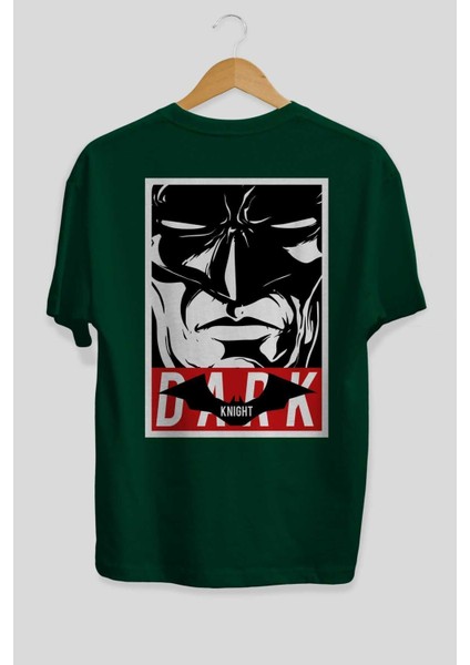 Batman (23) Arka Baskılı Zümrüt Yeşili Oversize T-Shirt Bisiklet Yaka Erkek Kadın fiyatları