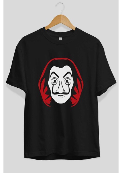 La Casa De Papel (8) Ön Baskılı Siyah Oversize T-Shirt Bisiklet Yaka Erkek Kadın fiyatları