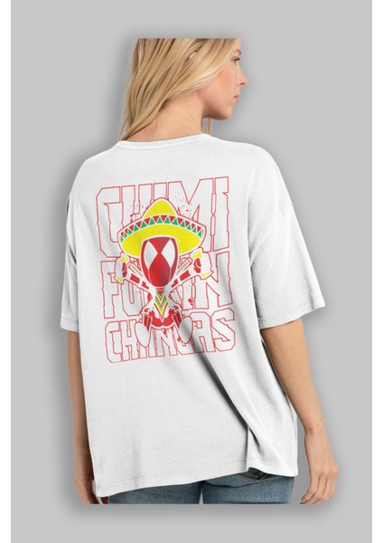 Deadpool (14) Arka Baskılı Beyaz Oversize T-Shirt Bisiklet Yaka Pamuk Erkek Kadın modelleri