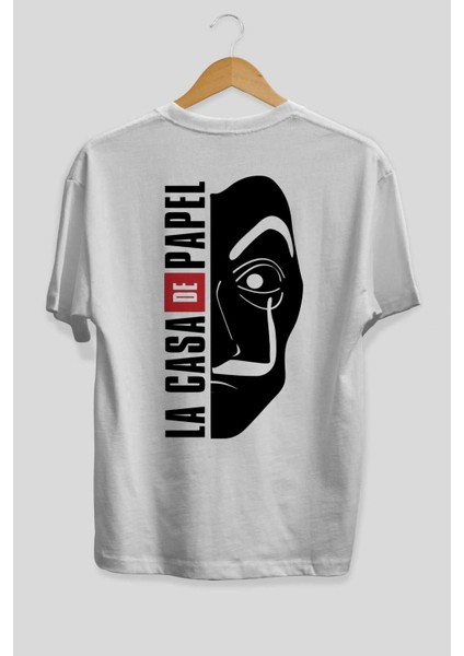 La Casa De Papel (3) Arka Baskılı Beyaz Oversize T-Shirt Bisiklet Yaka Pamuk Erkek Kadın fiyatları