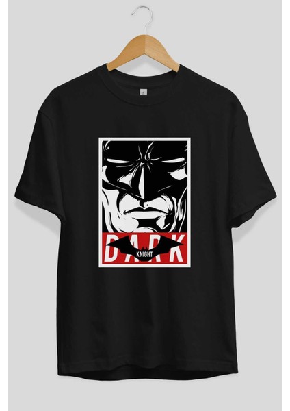 Batman (23) Ön Baskılı Siyah Oversize T-Shirt Bisiklet Yaka Erkek Kadın fiyatları