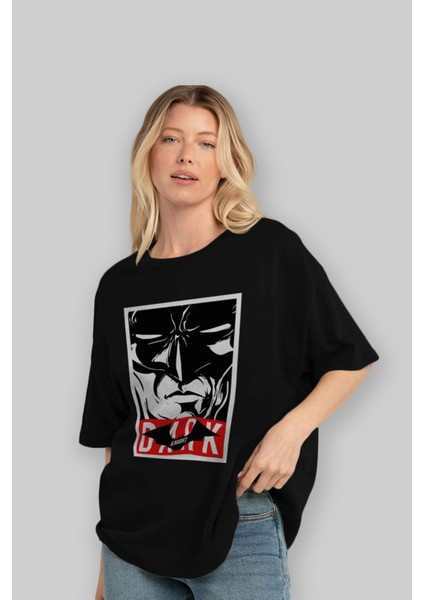 Batman (23) Ön Baskılı Siyah Oversize T-Shirt Bisiklet Yaka Erkek Kadın fırsatları