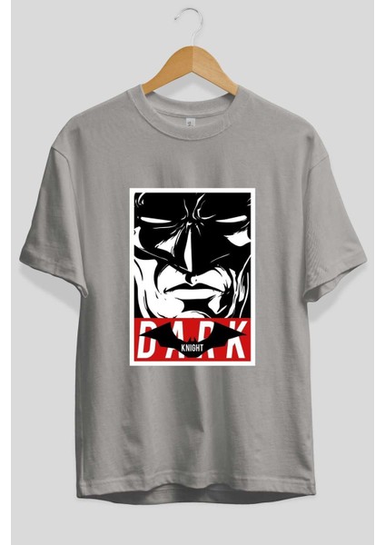 Batman (23) Ön Baskılı Gri Oversize T-Shirt Bisiklet Yaka Pamuk Erkek Kadın fiyatları