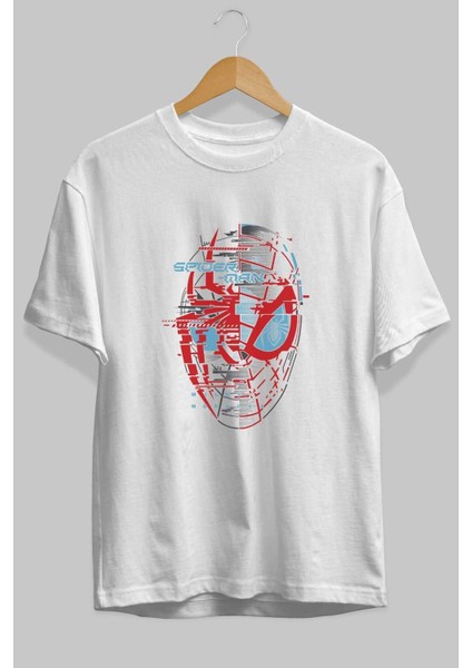 Spiderman (14) Ön Baskılı Beyaz Oversize T-Shirt Bisiklet Yaka Erkek Kadın fiyatları