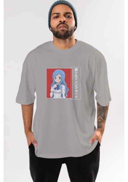 Sylphinford Tachibana 1 Anime Ön Baskılı Gri Oversize T-Shirt %100 Pamuk Erkek Kadın
