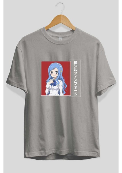 Sylphinford Tachibana 1 Anime Ön Baskılı Gri Oversize T-Shirt %100 Pamuk Erkek Kadın fiyatları