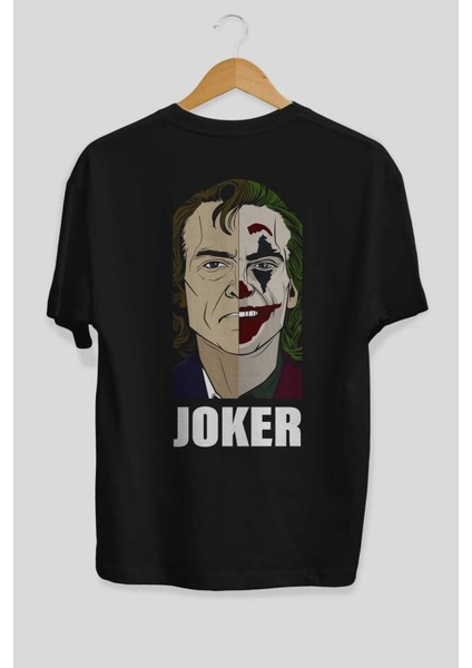 Joker (8) Arka Baskılı Siyah Oversize T-Shirt Bisiklet Yaka Pamuk Erkek Kadın fiyatları