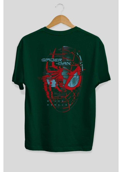 Spiderman (14) Arka Baskılı Zümrüt Yeşili Oversize T-Shirt Bisiklet Yaka Erkek Kadın fiyatları