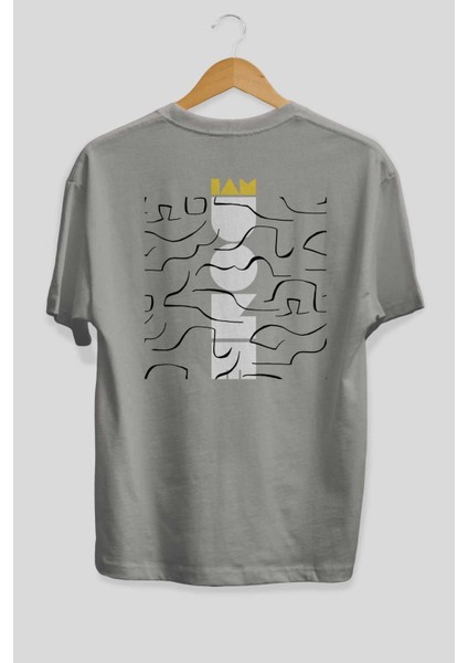 I Am Done Yazılı Arka Baskılı Gri Oversize T-Shirt Unisex Erkek Kadın Bisiklet Yaka fiyatları