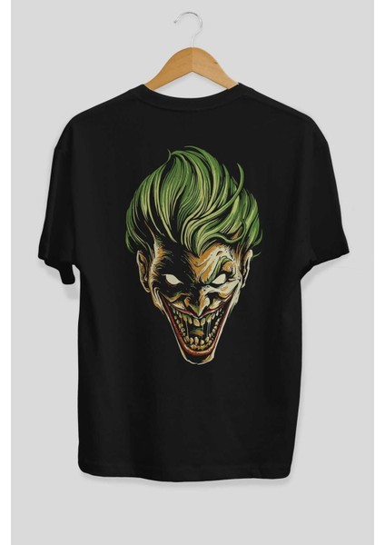 Joker (3) Arka Baskılı Siyah Oversize T-Shirt Bisiklet Yaka Pamuk Erkek Kadın fiyatları
